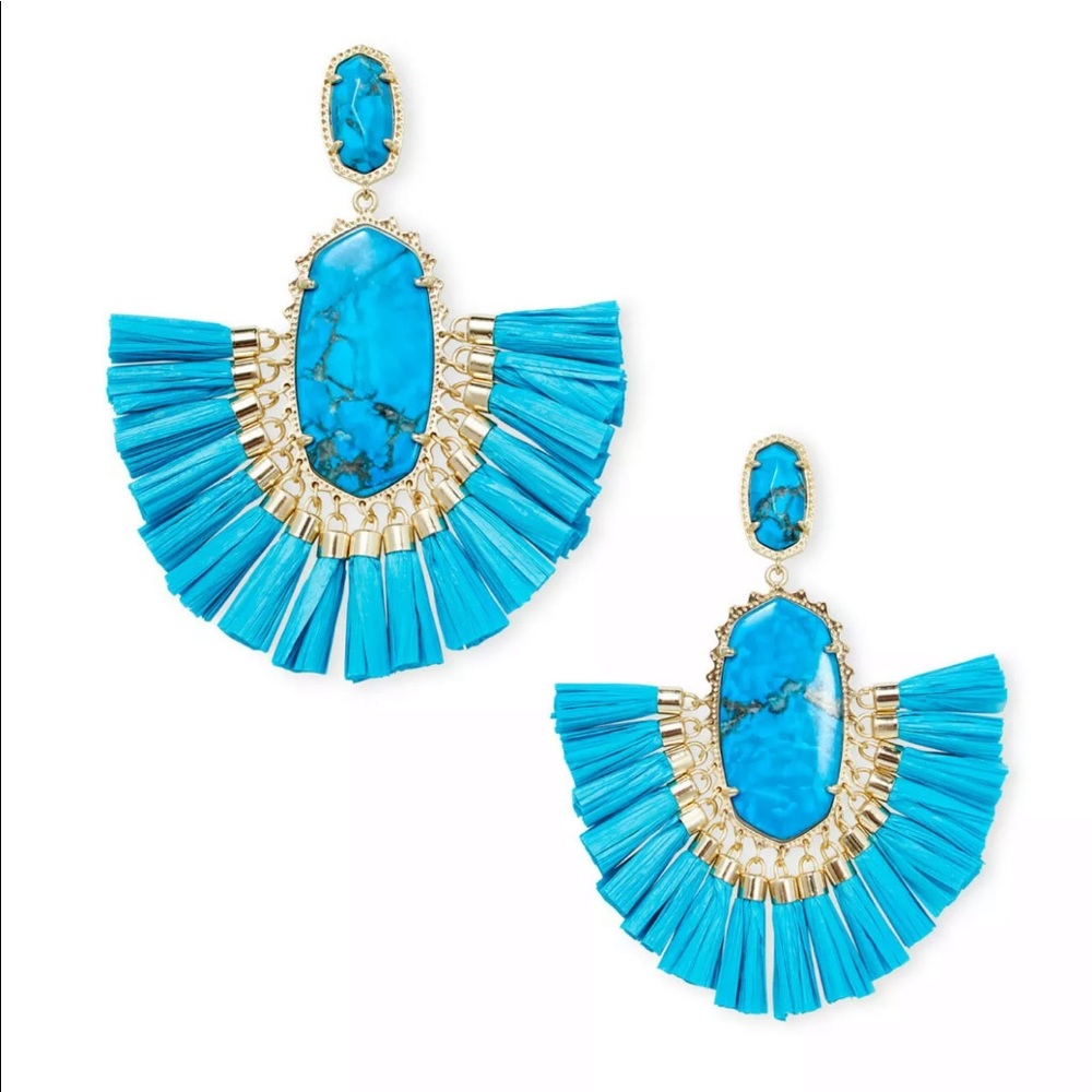 New Kendra Scott Cristina gold howlite earrings